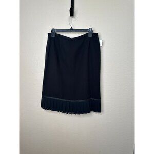 NWT‎ Dressbarn Womens Black Pleated Hem Skirt Size 8 Polyester Lined zipper